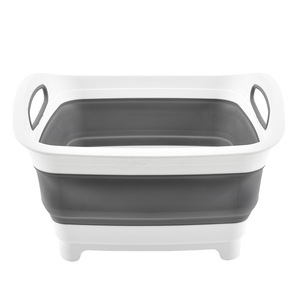 Foldable Vegetable Washing Basin Multifunctional Colander With Handles For Kitchen Use Grayish White - Product Image 3