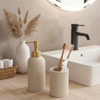 Ensemble de salle de bain durable en gros : Distributeur de lotion à pompe et distributeurs de savon dorés mats – Accessoires de décoration pour mobilier d'hôtel