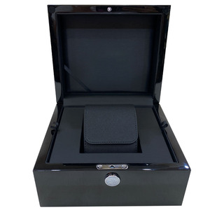Luxury High Gloss <b>Black</b> Wooden Watch <b>Box</b> with Custom Logo, Premium Piano Finish Storage & Gift Packaging <b>Box</b> - Product Image 6