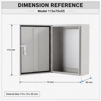Boîtier de distribution métallique IP55 en tôle avec porte scellée pour équipement électrique 115x75x55mm Personnalisé