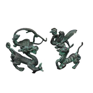 Figurines en laiton de quatre bêtes divines, 4 pièces, ornements de bureau Feng Shui pour la décoration de la maison et du bureau - Product Image 5