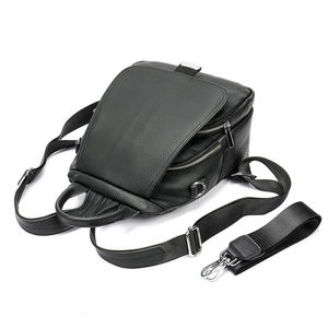 Petit sac à dos en cuir véritable pour femmes sac à bandoulière à rabat avec grande capacité pour voyage école été saison accessoire - Product Image 4