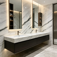 Marbre naturel poli de luxe, coupé sur mesure pour vanité de salle de bain, table basse, veines naturelles uniques, chaque dalle est unique en son genre