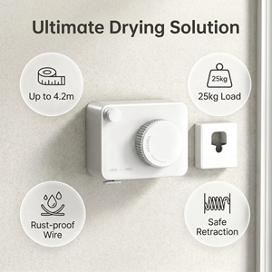 Séchoir à linge mural rétractable et pliable en acier inoxydable pour salle de bain et balcon, 4,2 m – Prix de gros avantageux - Product Image 3