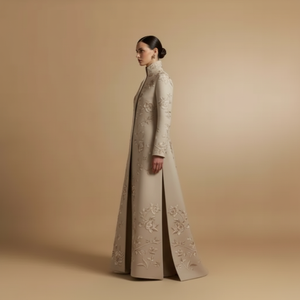 Abaya ouverte sur le devant brodée d'or, collection élégante et tendance 2026, vente en gros, abaya <span class=keywords><strong>de</strong></span> luxe sur mesure <span class=keywords><strong>de</strong></span> Dubaï pour femmes musulmanes, pour <span class=keywords><strong>la</strong></span> <span class=keywords><strong>prière</strong></span> - Product Image 3