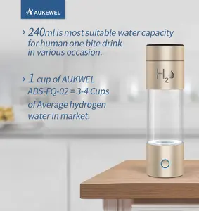 مولد مياه الهيدروجين مولد زجاجة مياه غنية بالهيدروجين h2 بالتحليل الكهربائي للمياه