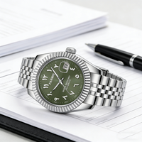 Montre automatique unisexe de luxe 39 mm en acier inoxydable avec logo personnalisé OEM, étanche, mouvement mécanique à réserve de marche