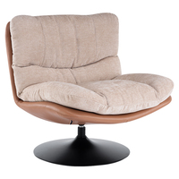 Fauteuil nordique moderne de luxe en tissu avec chaise de loisirs confortable et douce inclinable à 360 ° pour salon