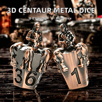 Ensemble de dés en métal Centaure 3D, dés polyédriques en alliage de zinc, jeu de dés de table RPG DND TRPG, 7 pièces, figurine fantastique
