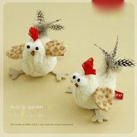 Jouet pour chat couineur en forme de poule pondeuse avec boule de laine et appel d'oiseau sonore à la catnip pour chats d'intérieur lasse