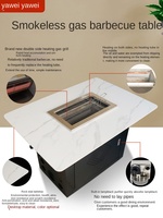 Table de barbecue sans fumée Yawei Commercial 550 avec plaque chauffante à induction, comptoir en pierre, nouveau style chinois
