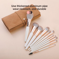 Ensemble de 11 pinceaux personnalisés en nylon bicolore, véganes et hypoallergéniques, avec virole électroplaquée or rose épaissie et antirouille, idéal pour un cadeau de fêtes