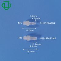 Connecteur de tube barbelé en plastique fileté mâle femelle M5 à 4mmID raccord de tuyau en PP de qualité alimentaire