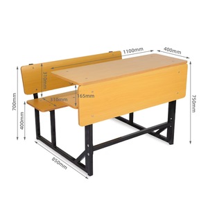 Nouveau produit : Ensembles de bureaux et chaises doubles personnalisables pour salles de classe universitaires, chaises d'école, bureaux d'école - Product Image 4