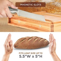 Coupe-pain en bois avec couteau et plateau à miettes, coupe-pain en bambou pour lames faites maison, plateau à pain en bambou