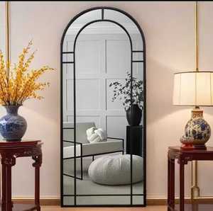 Miroir mural et sur pied <span class=keywords><strong>en</strong></span> <span class=keywords><strong>fer</strong></span> <span class=keywords><strong>forgé</strong></span> chic à <span class=keywords><strong>grille</strong></span> longue pour fenêtres, avec cadre <span class=keywords><strong>en</strong></span> métal - Product Image 4