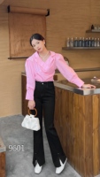 Prix de gros - Jeans pour femmes en couleur unie, taille plus, élégants, extensibles, respirants, coupe skinny, avec logo personnalisé