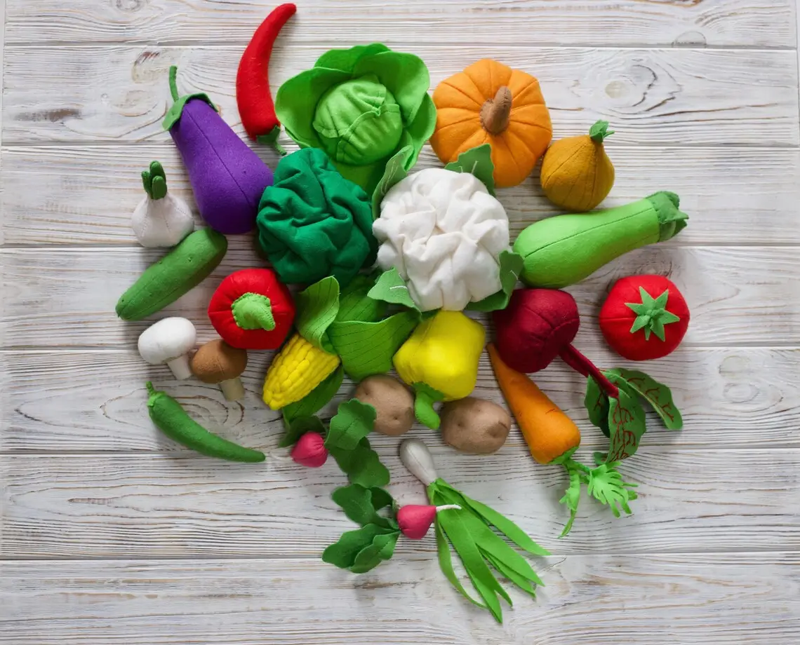 Набор из фетровых овощей, игрушка из фетра для обучения, игра, Детская кухня, фетровая еда