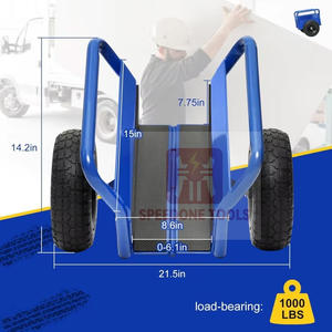 Troli Logam Heavy Duty Auto-Clamp dengan Ban Karet Padat 10 inci untuk Plat dan Drywall Sebagai Troli Plat Baja Industri - Product Image 4