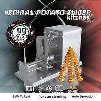 Cortador de Patatas Eléctrico en Espiral de Acero Inoxidable, Cortador Automático de Verduras en Espiral