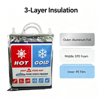 Sac isotherme jetable, sac de refroidissement, isolation thermique, imperméable, grande capacité, stockage alimentaire pour supermarché, OEM