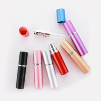 Flacons de parfum rechargeables miniatures ronds rouges, roses, noirs, dorés, argentés de 5 ml, atomiseur en aluminium, petits flacons de parfum en verre de 10 ml avec vaporisateur