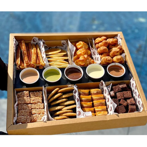 Tùy chỉnh Đảng E kraft giấy Takeaway thực phẩm hộp món tráng miệng phục vụ chăn thả Brunch vận chuyển mail Platter bao bì - Product Image 1