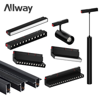 Sistema de Iluminación Magnético LED de Aluminio ALLWAY, Regulable, Moderno, para Interiores, 48V DC, Alto CRI 90, Garantía de 3 Años