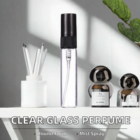 Fournisseur de choix Flacon de parfum cylindrique en verre avec pulvérisateur à pompe 10 ml, sérigraphié, emballage personnalisé, flacons échantillons, Marque UruichYue