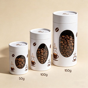 Biodegradable Eco-Friendly Disposable Cylinder Tube Packaging for Coffee Tea Protein with clear <b>window</b> - Product Image 3