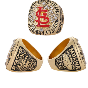 Bague en alliage plaqué or avec diamant, championnat de baseball des Cardinals de St-Louis 2006, pour homme, pour anniversaire, vente en gros transfrontalière - Product Image 2