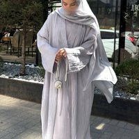 Abaya musulmane en Cupro 2026 pour femme – Robe longue élégante et minimaliste, style Dubaï, tenue modeste arabe, vêtement islamique 2026