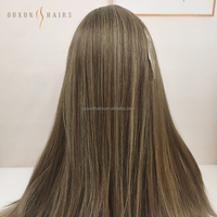 Perruque juive casher perruque de luxe brut brun moka de 22 pouces d'usine cheveux humains vierges européens lace frontale transparente certifiée