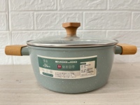 Promotion : Marmite de cuisson en fonte d'aluminium, antiadhésive double face effet pierre, pour cuisinière à induction et cuisinière à gaz, idéale pour ragoûts et soupes, usage domestique