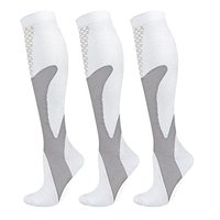 Meilleures chaussettes de compression de soutien pour hommes 15-20 MmHg Circulation Technics tricotés pour la course à pied Cyclisme Randonnée Voyage Bas d'allaitement