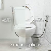 Pommeau de douche à main haute pression en acier inoxydable écologique, finition brossée, avec buse de bidet, installation facile, pour salle de bain individuelle