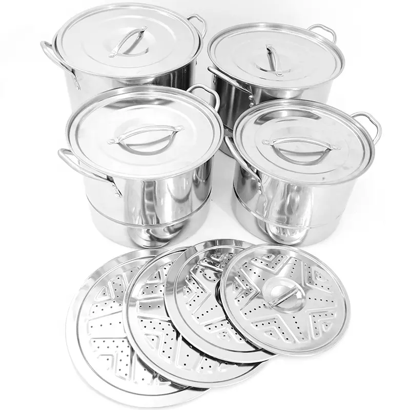 Factory wholesale best price 4pcs stainless steel stock pot cookware set cast aluminium pan 28cm