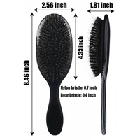 Brosse démêlante personnalisée avec logo pour cheveux bouclés fins, anti-frisottis, à poils de sanglier et nylon, pour femmes