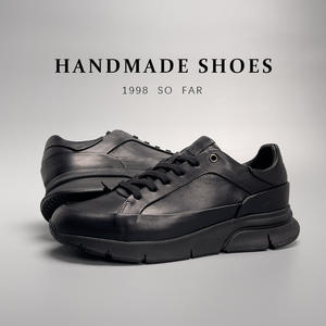 Suela de Goma Gruesa, Parte Superior de Cuero Genuino, Uso Diario en la Oficina, Elegante, Duradero, Antiolor, Amortiguación, Eleva la Experiencia de Caminar Minimalista y Moderna - Product Image 4