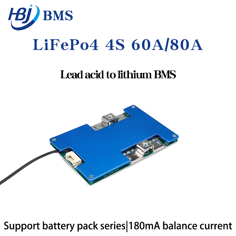 HBJ 4s 12v 60a 80a bms for Lifepo4 Battery Pack with balance 180ma and Two temperature control Lead acid to lithium battery bms · image 2