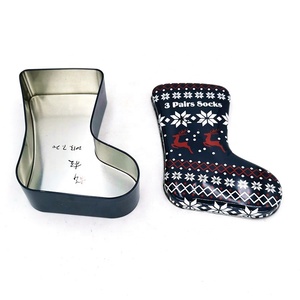 Usine directe Vente Botte ou En Forme De Chaussette De Noël En Métal de Promotion de Cadeau Étain Boîte D'emballage - Product Image 6