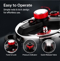 Casserole à pression en acier inoxydable de qualité alimentaire Easy Lock, cuisson rapide, compatible gaz et induction, fond à trois couches, écologique