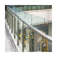 Rampe d'escalier en verre trempé pour villa moderne, garde-corps extérieur, balcon de maison, poteaux de balustrade en acier inoxydable