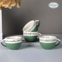 Tasse à café en céramique peinte à la main SWT, cadeau élégant pour couple, idéale pour les étudiants et le bureau à domicile, pour le thé au lait et le petit-déjeuner