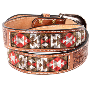 เข็มขัดลูกปัดหนังแท้สำหรับผู้ชายประดับพลอยเทียมเครื่องประดับแฟชั่นดีไซน์พรีเมี่ยมส่งตรงจากอินเดีย - Product Image 4