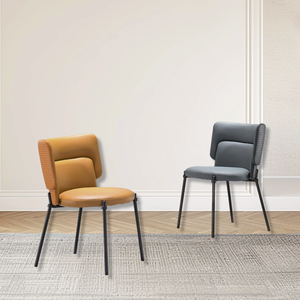 Silla de comedor de cuero tejido de acero al carbono minimalista de negocios adecuada para uso en oficinas y restaurantes versátil - Product Image 2
