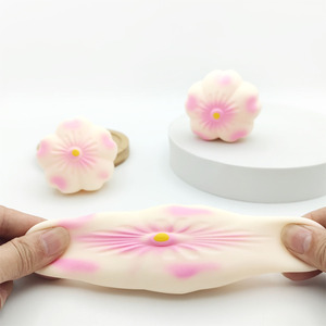 Hot Sale TPR Cherry Blossom Sakura Squishy Flour Filling Vent <b>Ball</b> Stress Relief Decompression Squishy <b>Squeeze</b> Toys for Kids - Product Image 1