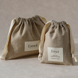 Sacchetti in Lino con Cordoncino Personalizzati con Logo Estsol per Regali, Abbigliamento, Confezioni di Lusso Resistenti alla Polvere - Product Image 3