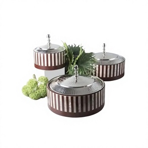 Casserole durable en bois antique et acier inoxydable en gros fait à la main personnalisé en bois marmite chauffe-plats de service marmite - Product Image 1