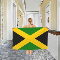 Custom Microfiber Bath Towel Watercolor Jamaica Flag Oversized Quick Dry Absorbent Sand-Free Blanket for Men Women Summer